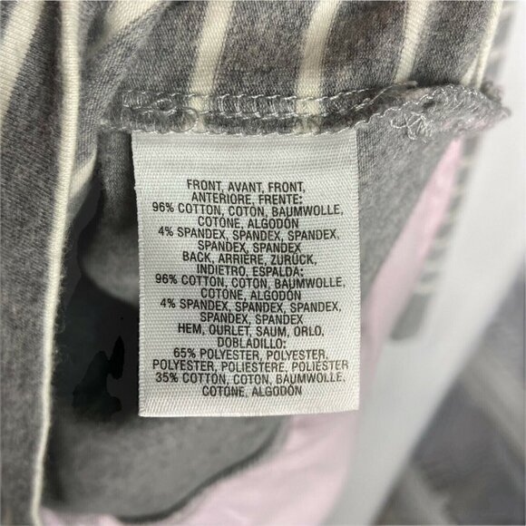 Little Yellow Button Anthropologie Top XS Gray Striped Knit Pink Shirttail - Picture 4 of 8